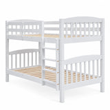 Lily White Wooden Single over Single Bunk Bed with Mattresses