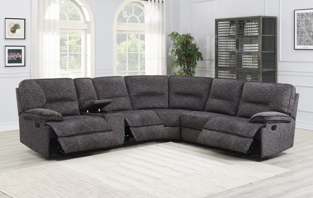 Maryland Fabric Corner Recliner Lounge Suite with Cup Holder and 3 x Built-in Recliners