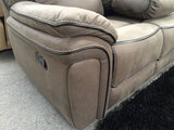 Moy Palomino Fabric Recliner Sofa with Fold-Down Cup Holder Console from