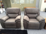 Moy Palomino Fabric Recliner Sofa with Fold-Down Cup Holder Console from