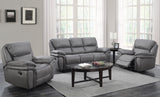 Moy Palomino Fabric Recliner Sofa with Fold-Down Cup Holder Console from