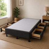 Queen Bed Base with Built-In Drawers