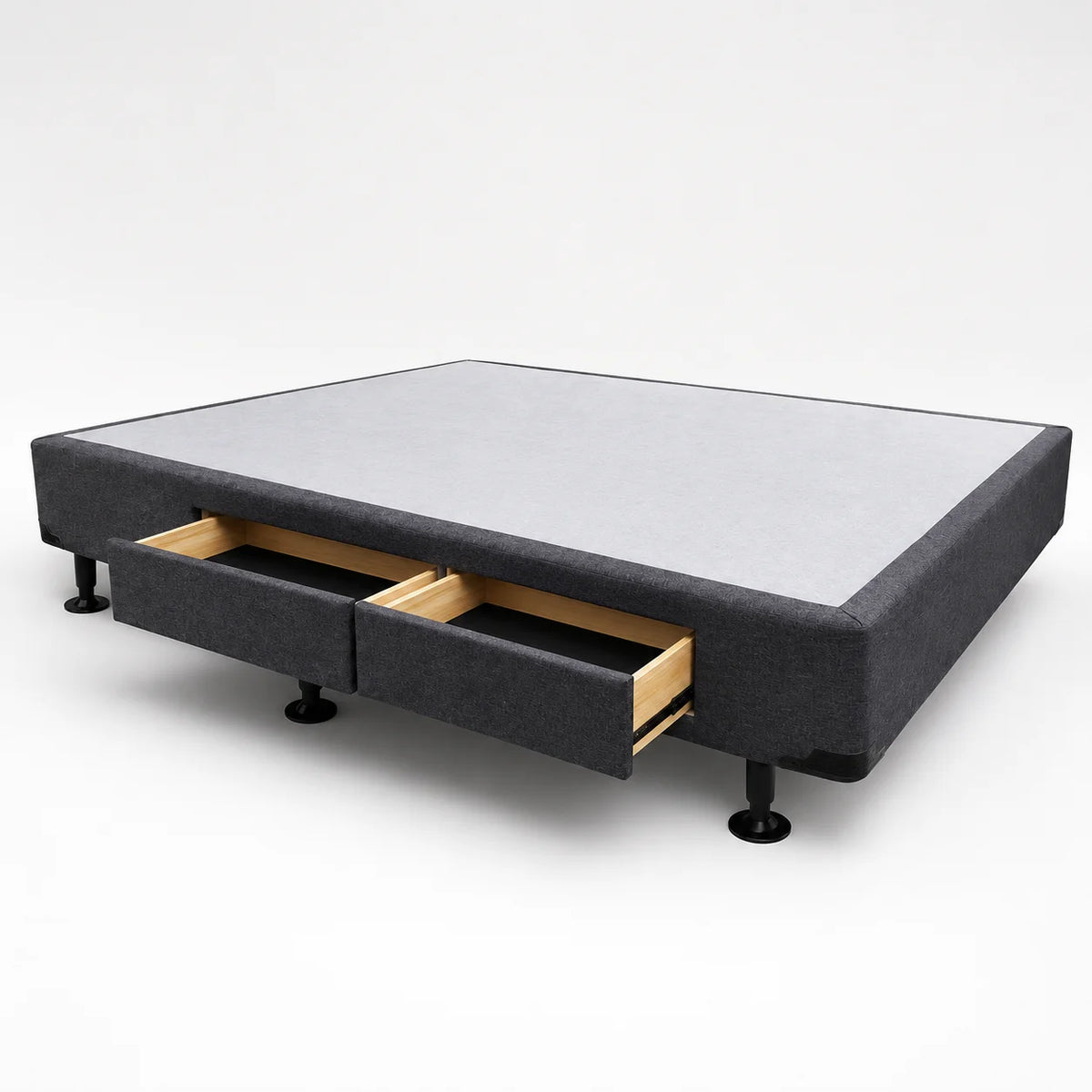 Queen Bed Base with Built-In Drawers
