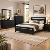 Paiden Solid Pine Black Bed Frame