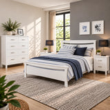 Pamela Solid Pine Queen Bedroom Suite – White