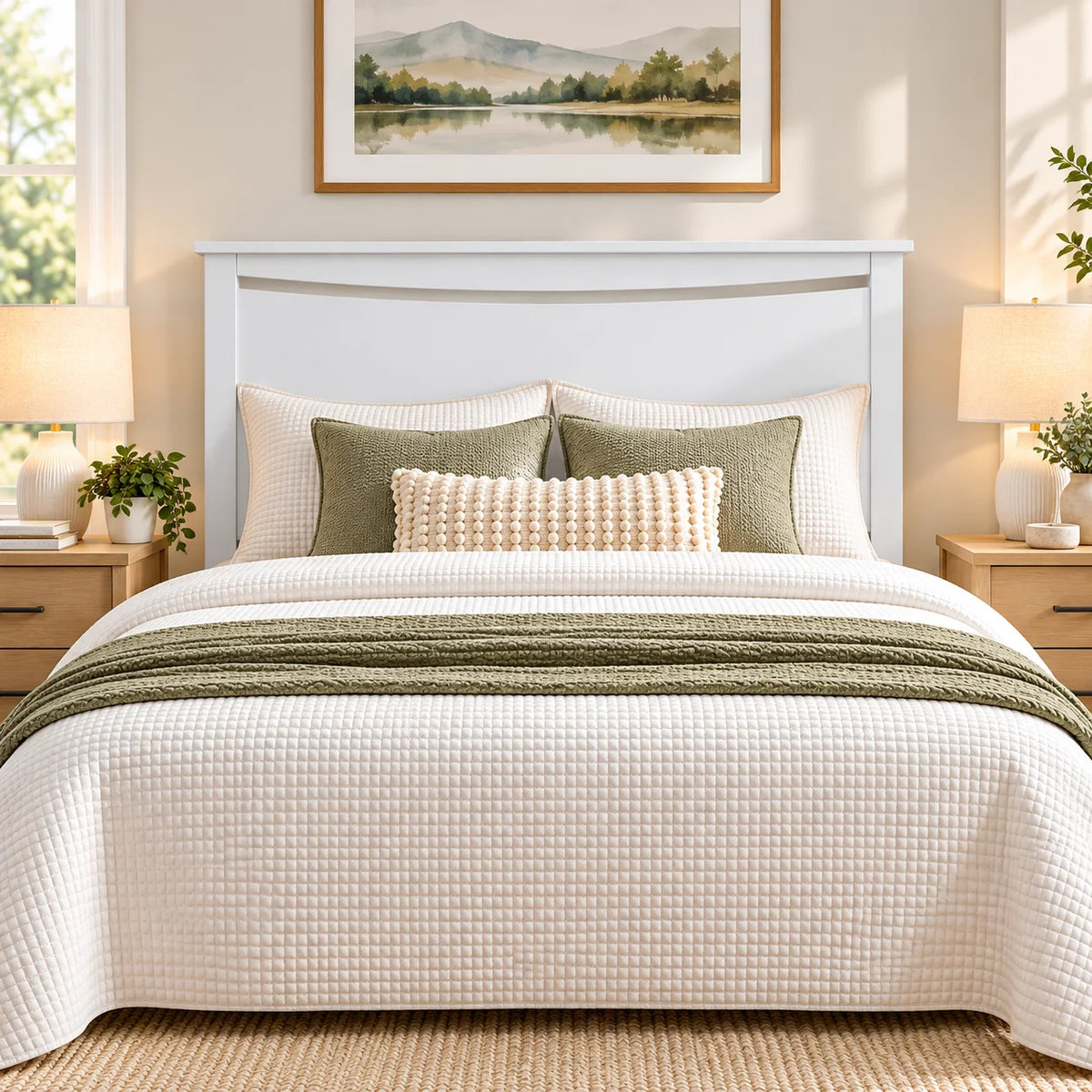 Pamela Solid Pine Queen Headboard – White
