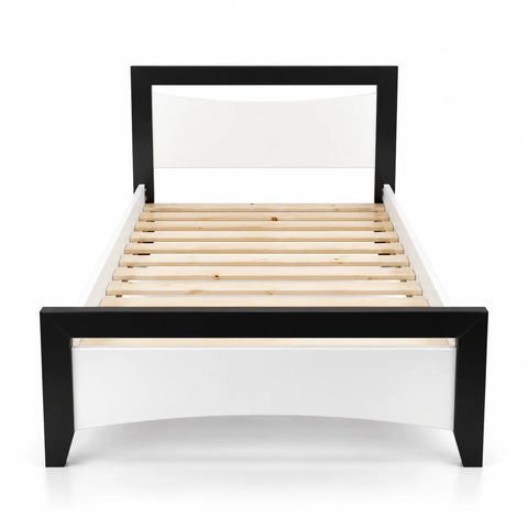 Patrick Solid Pine Black and White Bed Frame