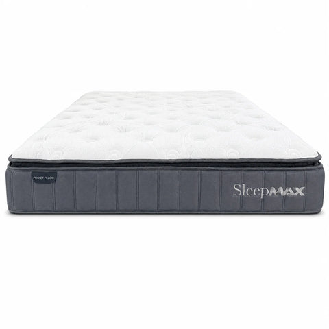 Sleepmax Pocket Spring Pillow Top Queen Mattress & NZ Made Bed Base
