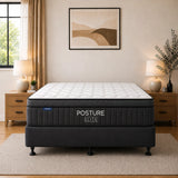 Queen Bed 2pcs - Posture Elite Plush Queen Mattress & NZ Made Base