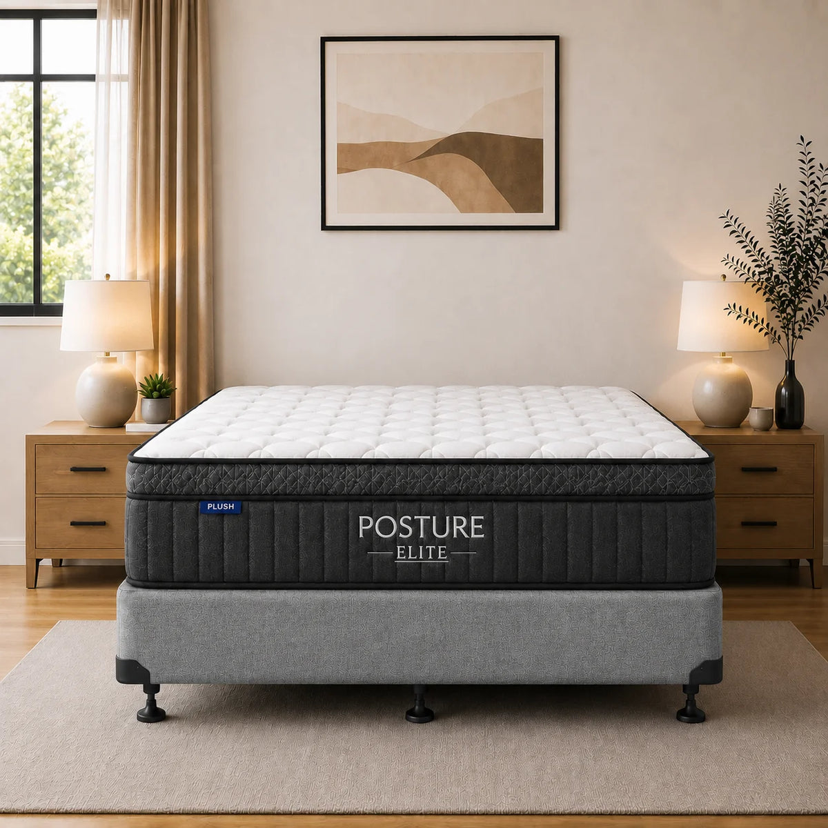 Posture Elite Plush Queen Mattress & NZ Made Bed Base