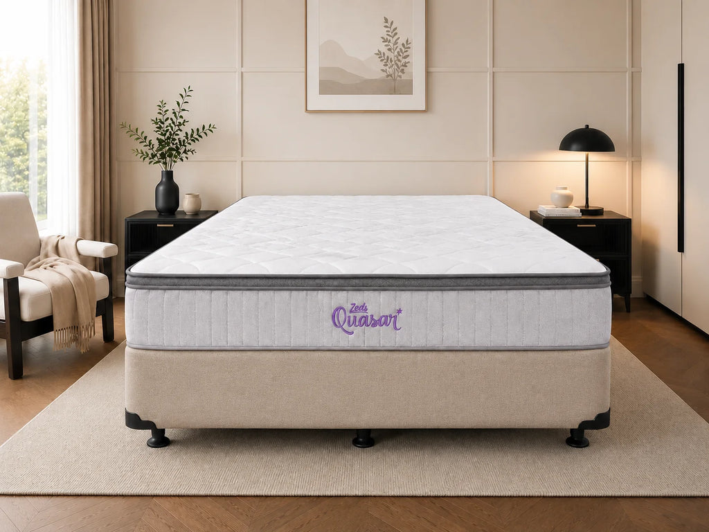 Quasar Pocket Spring Queen Mattress & NZ Made Bed Base