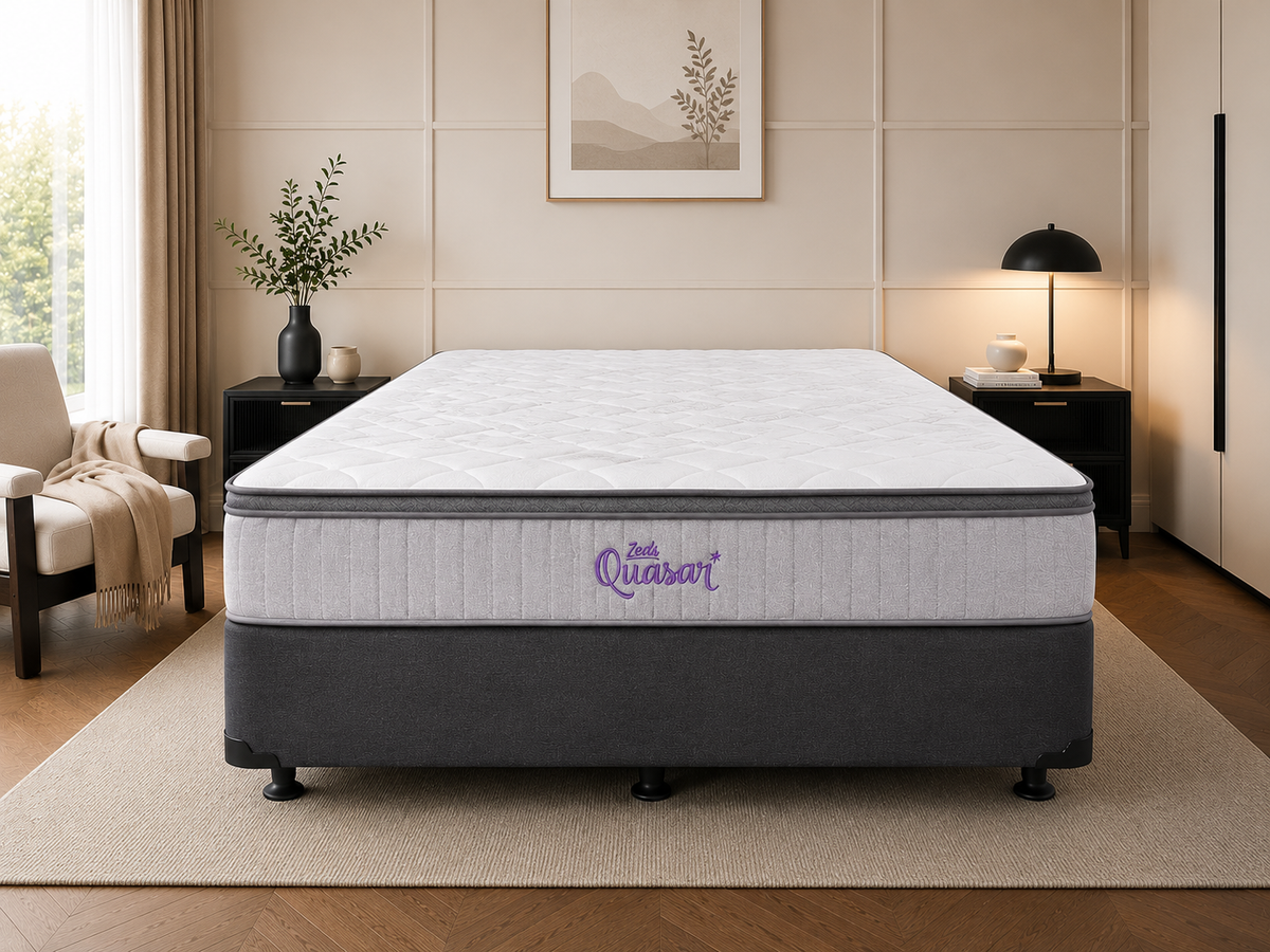 Quasar Pocket Spring Double Mattress & NZ Made Bed Base