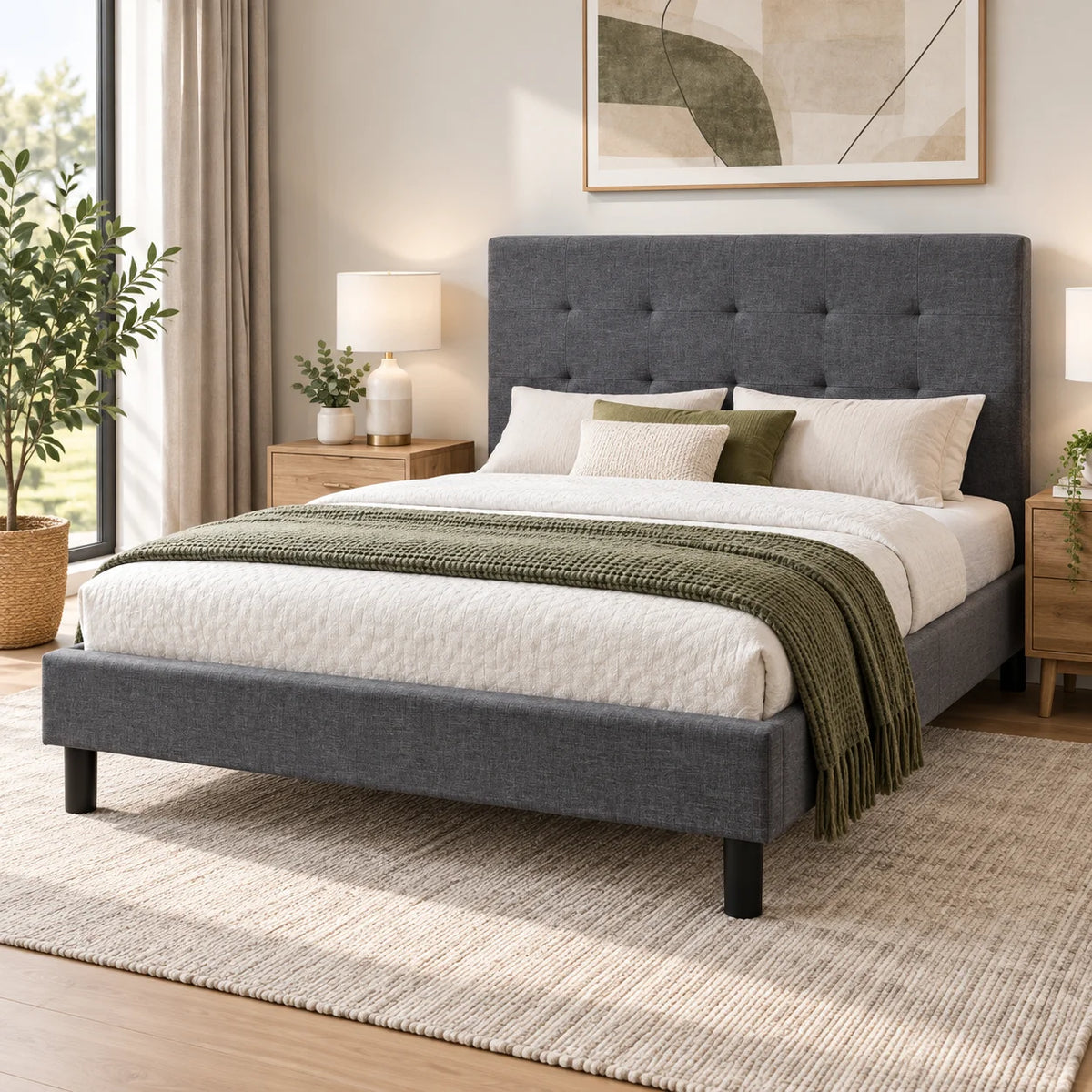 Shirley Fabric Upholstered Bed Frame
