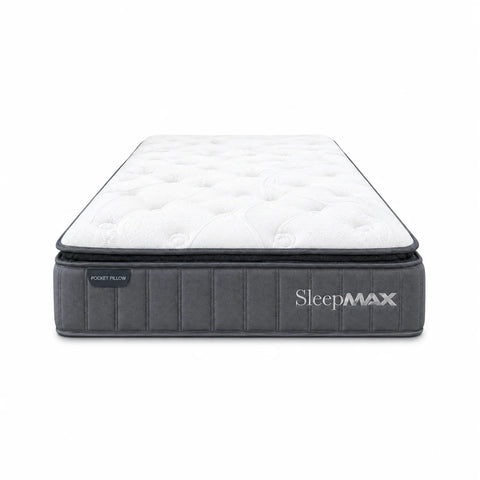 Sleepmax Pocket Spring Pillow Top Single Mattress & NZ Made Bed Base