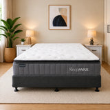 Sleepmax Pocket Spring Pillow Top Double Mattress & NZ Made Bed Base