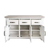 Ashland Solid Pine 1320 Buffet – White Wash Coastal Style