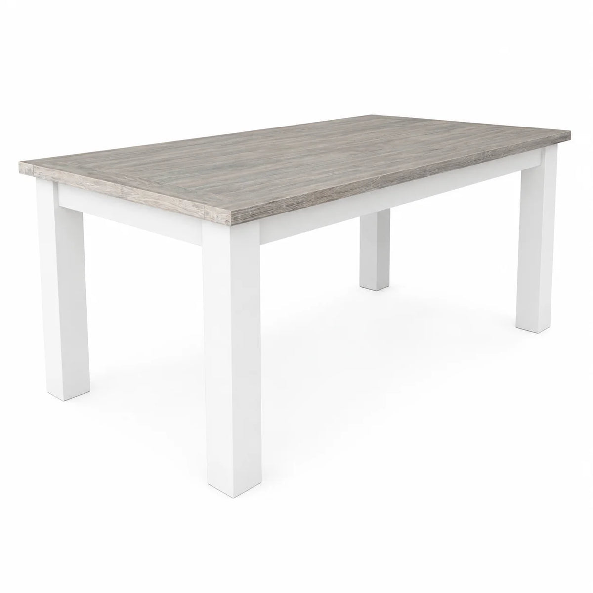Ashland Solid Pine Dining Table – White Wash Coastal Style