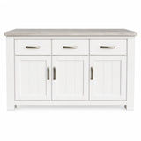 Ashland Solid Pine 1320 Buffet – White Wash Coastal Style