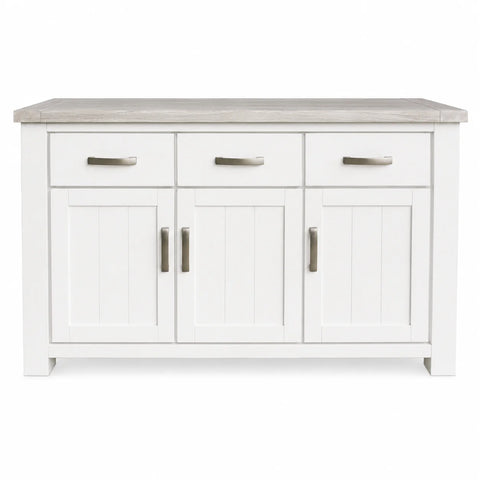 Ashland Solid Pine 1320 Buffet – White Wash Coastal Style