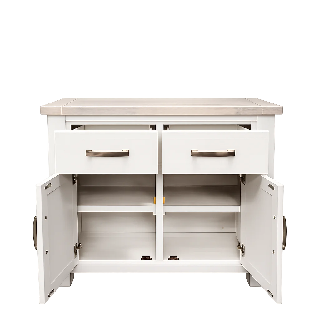 Ashland Solid Pine 900 Buffet – White Wash Coastal Style