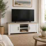 Ashland Solid Pine 1600mm TV Unit – White Wash Coastal Style