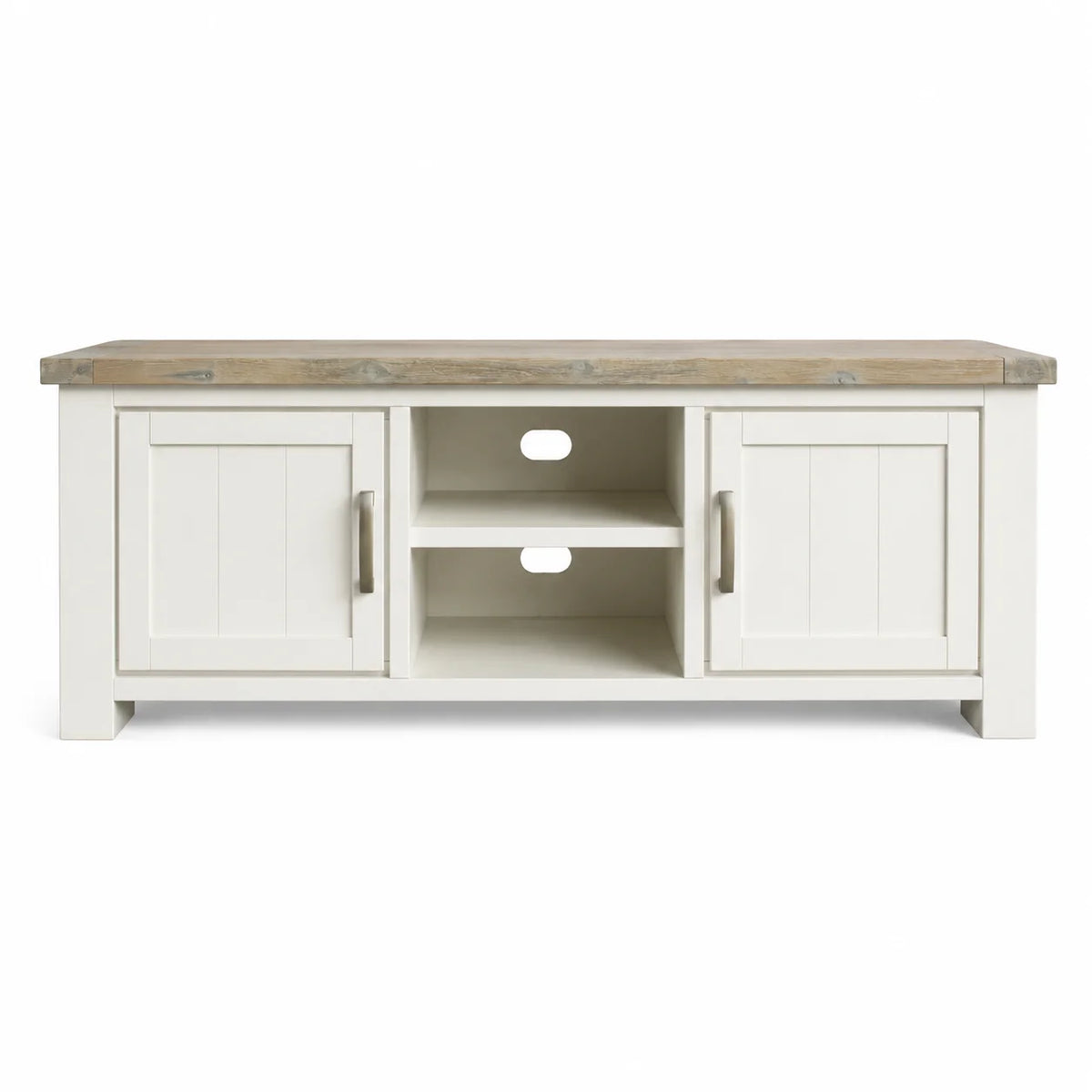 Ashland Solid Pine 1600mm TV Unit – White Wash Coastal Style
