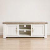 Ashland Solid Pine 1600mm TV Unit – White Wash Coastal Style