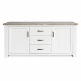 Ashland Solid Pine 1800 Buffet – White Wash Coastal Style