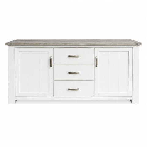 Ashland Solid Pine 1800 Buffet – White Wash Coastal Style