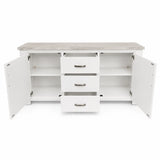 Ashland Solid Pine 1800 Buffet – White Wash Coastal Style