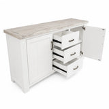 Ashland Solid Pine 1800 Buffet – White Wash Coastal Style