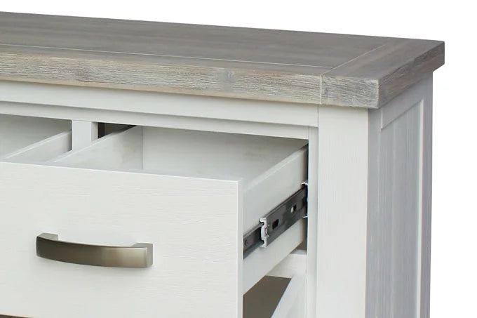 Ashland Solid Pine 1320 Buffet – White Wash Coastal Style