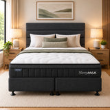 Super King Bed Set with Sleepmax PRO Mattress, NZ Made Split Base & Kingsland Headboard