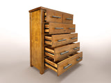 Woodgate Rustic Solid Wood 6 Drawer Tallboy