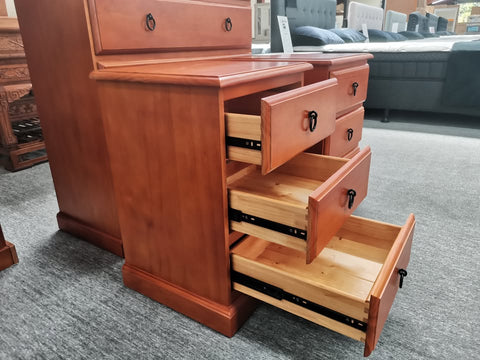 Troy 3 Drawer Bedside Warm Honey Colour