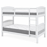 Lily White Wooden Single over Single Bunk Bed with Mattresses