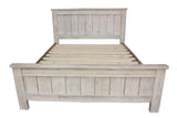 Ballman Solid Wood White Wash Bed in Queen/ King from