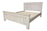 Ballman Solid Wood White Wash Bed in Queen/ King from