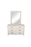 Ballman Dressing Table with Mirror White Wash Rustic Wooden