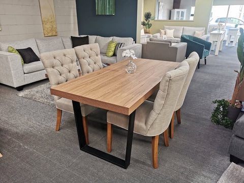 Bright 5PCS Dining Suite 1.6m Table with 6 x Epsom Chairs