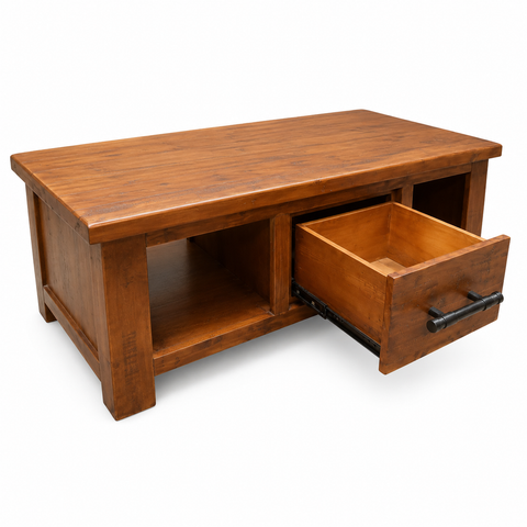 Woodgate Rustic Solid Wood 2 Drawer Coffee Table