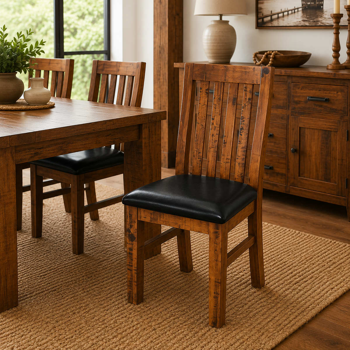 Woodgate Rustic Solid Pine Wood Dining Chair