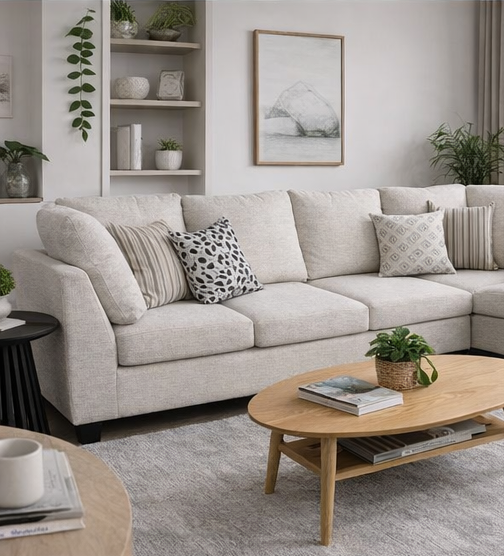 NZ Made 3 Seater with Chaise Lounge Suite - Hermana