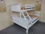 Lily Single and Double Bunk Bed White Wooden with Mattresses