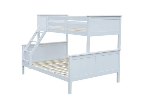 Lily Single and Double Bunk Bed White Wooden