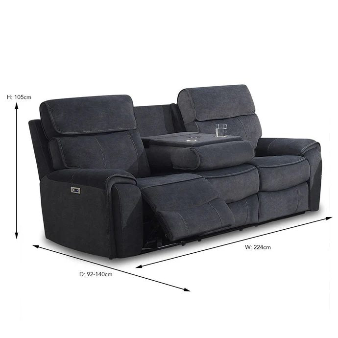 Little Rock Recliner Sofa with Power & USB Ports from