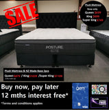Queen Bed 2Pcs NZ Made Base with Posture Elite Plush Queen Mattress