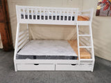 Single and Double Bunk Bed with Mattresses Combo Special - White and Wood Colour Avail.