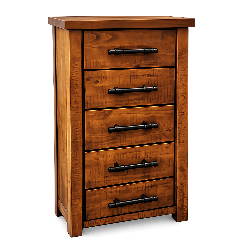Woodgate Rustic Solid Wood 5 Drawer Slimboy