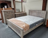 Barry 4PCS Bedroom Suite Solid Wood White Wash in / Queen/ King from